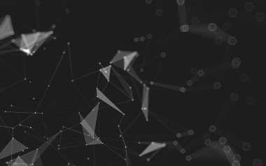 Çokgen alanı düşük Poli koyu arka plan, 3d render