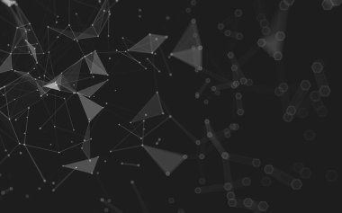 Çokgen alanı düşük Poli koyu arka plan, 3d render