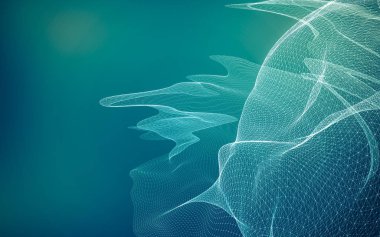 Çokgen alanı düşük Poli koyu arka plan, 3d render