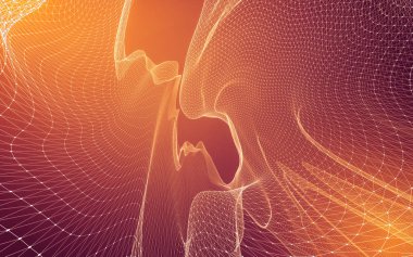 Çokgen alanı düşük Poli koyu arka plan, 3d render