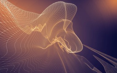 Çokgen alanı düşük Poli koyu arka plan, 3d render