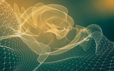 Çokgen alanı düşük Poli koyu arka plan, 3d render