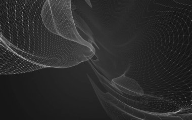 Çokgen alanı düşük Poli koyu arka plan, 3d render