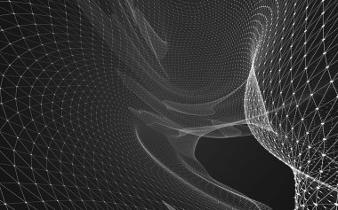 Çokgen alanı düşük Poli koyu arka plan, 3d render