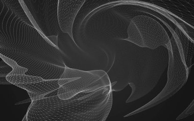 Çokgen alanı düşük Poli koyu arka plan, 3d render