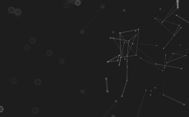 Çokgen alanı düşük Poli koyu arka plan, 3d render