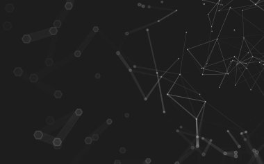 Çokgen alanı düşük Poli koyu arka plan, 3d render