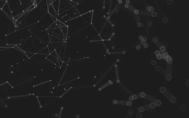 Çokgen alanı düşük Poli koyu arka plan, 3d render