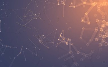 Çokgen alanı düşük Poli koyu arka plan, 3d render