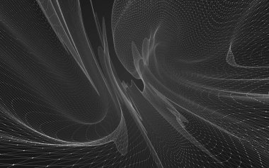 Çokgen alanı düşük Poli koyu arka plan, 3d render