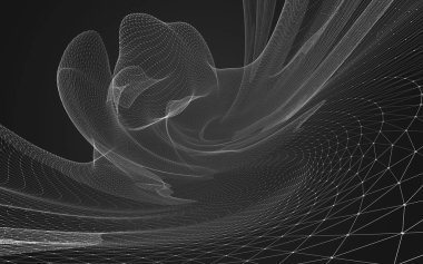 Çokgen alanı düşük Poli koyu arka plan, 3d render