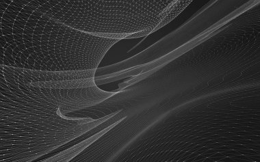 Çokgen alanı düşük Poli koyu arka plan, 3d render