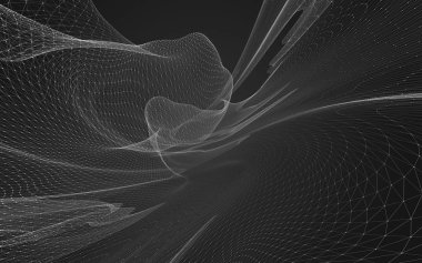 Çokgen alanı düşük Poli koyu arka plan, 3d render