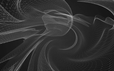 Çokgen alanı düşük Poli koyu arka plan, 3d render