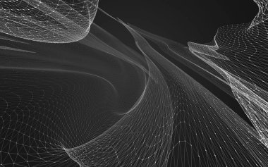 Çokgen alanı düşük Poli koyu arka plan, 3d render