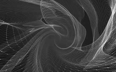 Çokgen alanı düşük Poli koyu arka plan, 3d render