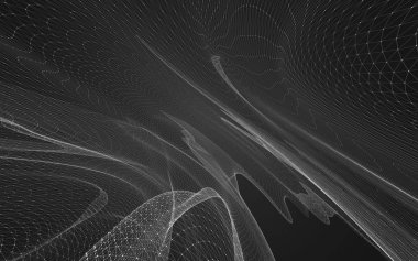 Çokgen alanı düşük Poli koyu arka plan, 3d render