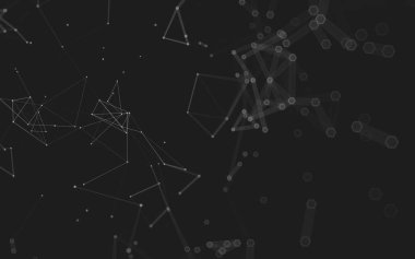 Çokgen alanı düşük Poli koyu arka plan, 3d render