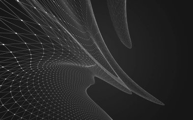 Çokgen alanı düşük Poli koyu arka plan, 3d render