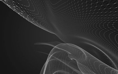 Çokgen alanı düşük Poli koyu arka plan, 3d render