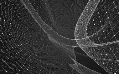 Çokgen alanı düşük Poli koyu arka plan, 3d render