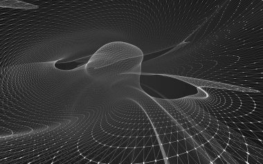 Çokgen alanı düşük Poli koyu arka plan, 3d render