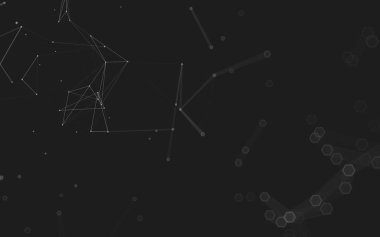 Çokgen alanı düşük Poli koyu arka plan, 3d render