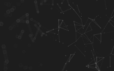 Çokgen alanı düşük Poli koyu arka plan, 3d render