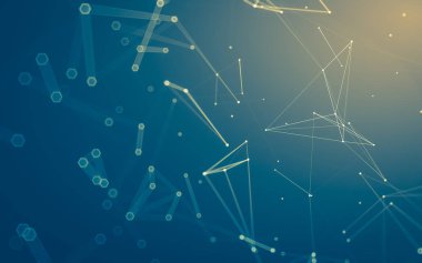 Çokgen alanı düşük Poli koyu arka plan, 3d render