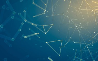 Çokgen alanı düşük Poli koyu arka plan, 3d render