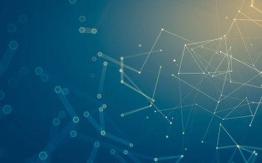 Çokgen alanı düşük Poli koyu arka plan, 3d render