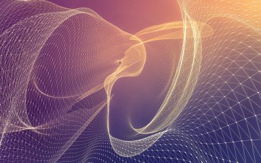 Çokgen alanı düşük Poli koyu arka plan, 3d render