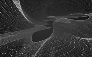 Çokgen alanı düşük Poli koyu arka plan, 3d render