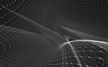 Çokgen alanı düşük Poli koyu arka plan, 3d render