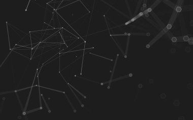 Çokgen alanı düşük Poli koyu arka plan, 3d render