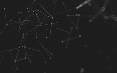 Çokgen alanı düşük Poli koyu arka plan, 3d render