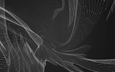 Çokgen alanı düşük Poli koyu arka plan, 3d render