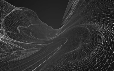 Çokgen alanı düşük Poli koyu arka plan, 3d render