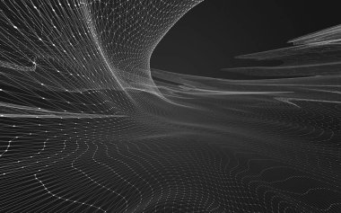 Çokgen alanı düşük Poli koyu arka plan, 3d render