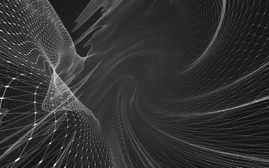 Çokgen alanı düşük Poli koyu arka plan, 3d render