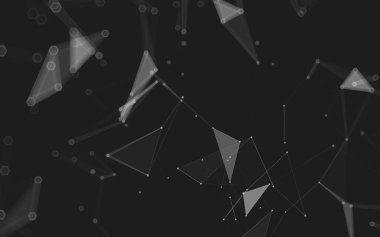Çokgen alanı düşük Poli koyu arka plan, 3d render