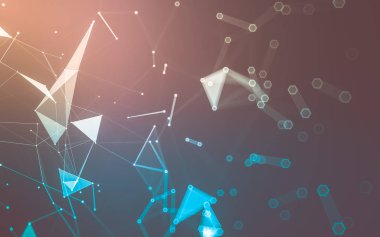 Çokgen alanı düşük Poli koyu arka plan, 3d render