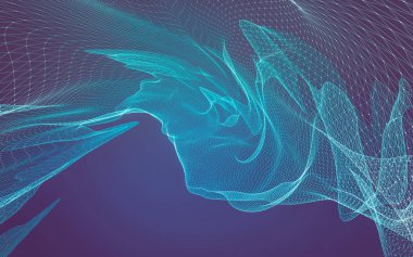 Çokgen alanı düşük Poli koyu arka plan, 3d render