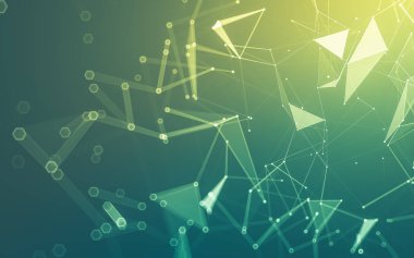 Çokgen alanı düşük Poli koyu arka plan, 3d render