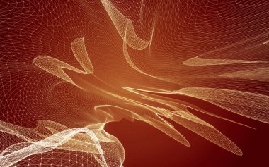 Çokgen alanı düşük Poli koyu arka plan, 3d render