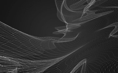 Çokgen alanı düşük Poli koyu arka plan, 3d render