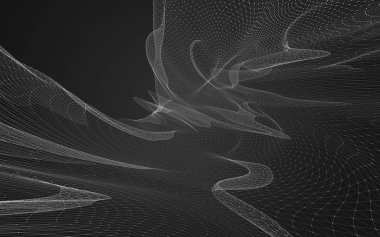 Çokgen alanı düşük Poli koyu arka plan, 3d render