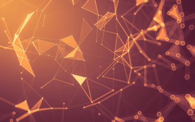 Çokgen alanı düşük Poli koyu arka plan, 3d render