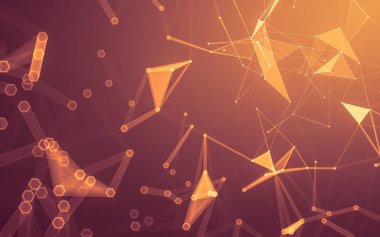 Çokgen alanı düşük Poli koyu arka plan, 3d render