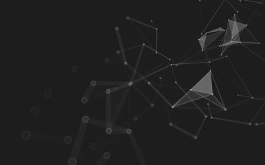 Çokgen alanı düşük Poli koyu arka plan, 3d render